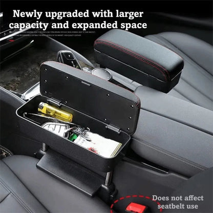 Organisateur de rangement pour console centrale à hauteur réglable, mécanisme de levage, conception à pince, boîte de rangement latérale pour siège, rangement multifonctionnel