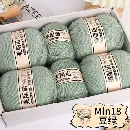 Fil de laine mi-épais pour chaussettes, tricot à la main, pull, pantalon, foulards, vêtements en cachemire mérinos, fil de Crochet doux pour bébé, 500 g/ensemble