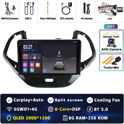 Android 15 Carplay Auto pour Ford Figo 2015 2016 2017 2018 autoradio 4G WIFI lecteur multimédia srereo Navigation vidéo 360 caméra