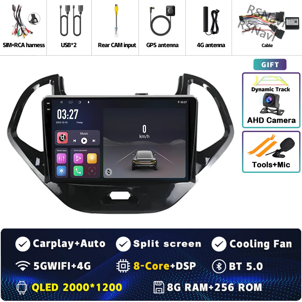 Android 15 Carplay Auto pour Ford Figo 2015 2016 2017 2018 autoradio 4G WIFI lecteur multimédia srereo Navigation vidéo 360 caméra