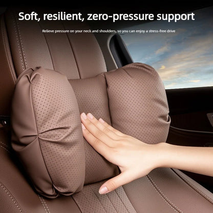 Coussin de tête de siège auto universel de haute qualité, oreiller de nuque en cuir perforé respirant, support lombaire pour voiture