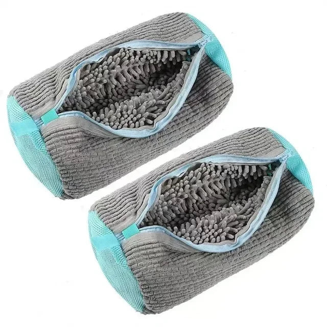 2/1 pièces sac de lavage de chaussures Machine à laver sacs à linge avec fermeture à glissière chaussures sacs de nettoyage chaussures blanchisserie Fibers moelleuses Sneaker