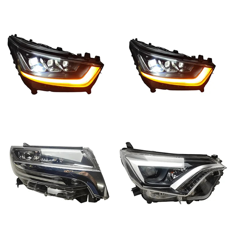 لفورد تويوتا راف 4 2021/22، مصابيح LED أمامية، غطاء عدسة زجاجي بتصميم جديد، مجموعة مصابيح أمامية معدلة.