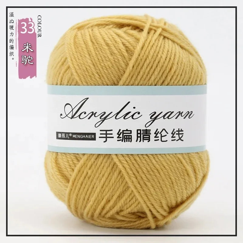 Fil tricoté en acrylique mélangé à 4 brins, avec crochet pour pull, chaussures, pantoufles, écharpe, démarreur tissé à la main pour débutants