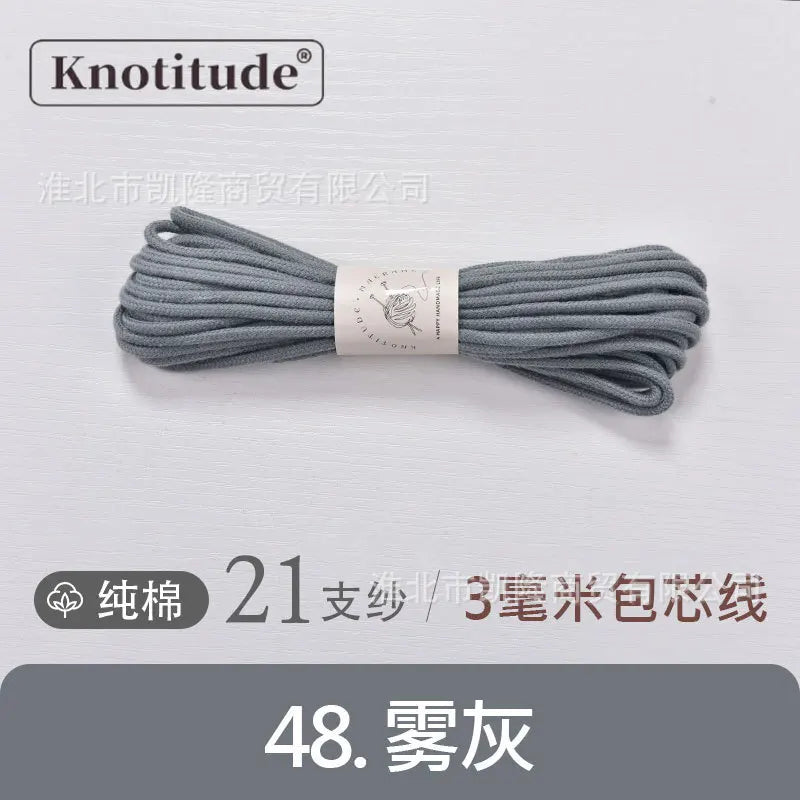 حبل قطني بطول 5 أمتار وسمك 3 ملم، مثالي لمقاود الحيوانات الأليفة وحقائب اليد ومشاريع الأعمال اليدوية المختلفة.