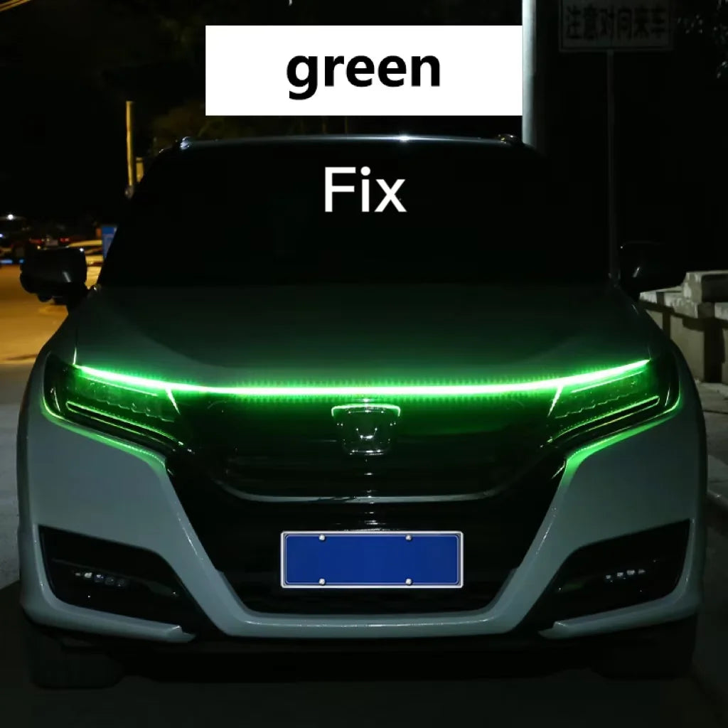 LED feux de jour balayage démarrage capot de voiture lumières décoratives DRL Auto moteur capot Guide lampe d'ambiance décorative 12V blanc