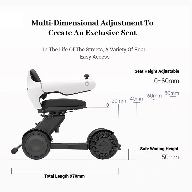 Fauteuil roulant électrique Intelligent avec télécommande haut de gamme, Scooter électrique pliable automatique à quatre roues pour personnes âgées