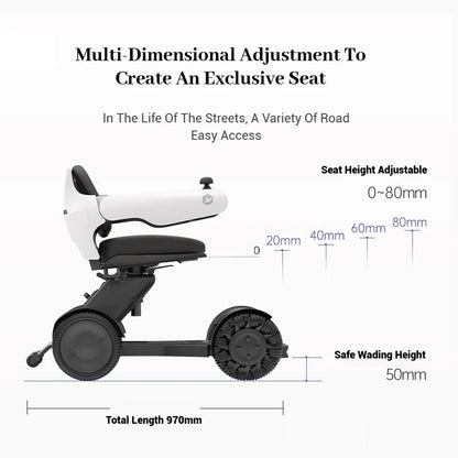 Fauteuil roulant électrique Intelligent avec télécommande haut de gamme, Scooter électrique pliable automatique à quatre roues pour personnes âgées