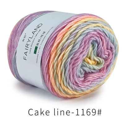 Fil à gâteau dégradé pour tricoter à la main, fil coloré au Crochet, Section moyenne et épaisse, fil arc-en-ciel en laine de coton teint, 100 g/pièce