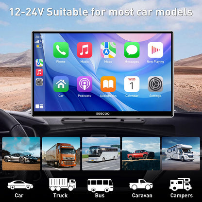7 "/9" pouces Portable sans fil Carplay Android Auto écran HD autoradio multimédia MP5 lecteur vidéo caméra de recul arrière DVR