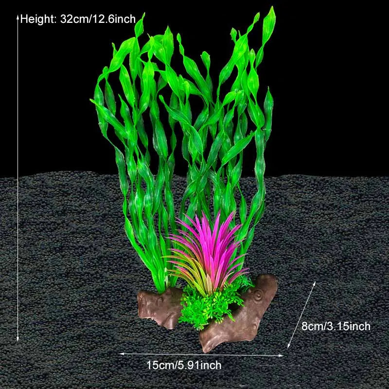 Plantes artificielles décoratives pour aquarium, herbe aquatique en plastique pour décorations d'aquarium, accessoires pour aquarium, plantas acuario