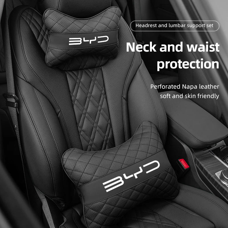Oreiller de cou pour siège de voiture, appui-tête, coussin de soutien de la taille lombaire pour BYD Atto 3 Yuan Plus Han Tang EV F3 E6 Dmi Song F0 Qin Pro G3 Ea1