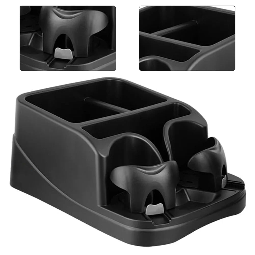 Boîte de rangement d'accoudoir de Console de voiture, support de plateau de siège de fente de voiture, organisateur avec 2 porte-gobelets réglables pour camions, rangement