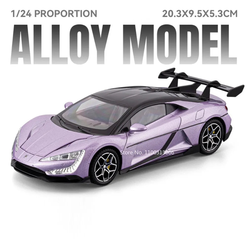 1:24 BYD YANGWANG U9 Lambor Sian voitures modèles miniatures jouets roue Absorption des chocs lumière musique supercar pour enfants Edutainment