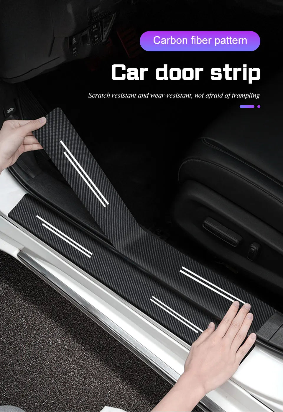 Autocollant de seuil de porte de voiture en Fiber de carbone, 4 pièces, pour Xpeng Xiao Peng G6 P5 P7 G9 X9 G3 P7i 2023 2024, autocollant de protection de seuil de porte de voiture