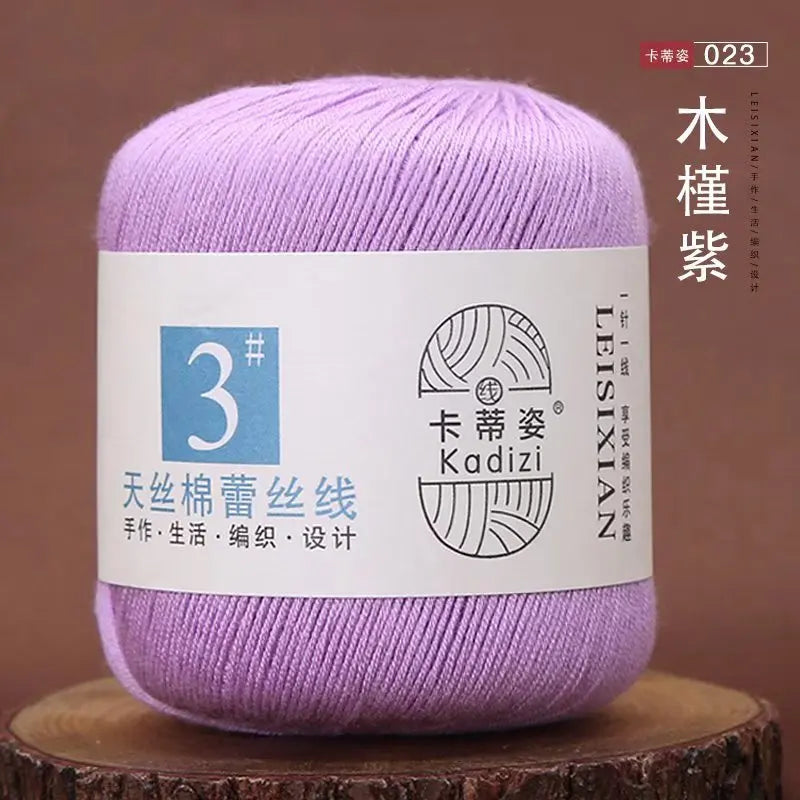 Fils de dentelle en coton mercerisé, fils de dentelle au crochet, broderie à la main, artisanat d'art, couvertures de bricolage, écharpe et pull, taille 3, # 100%
