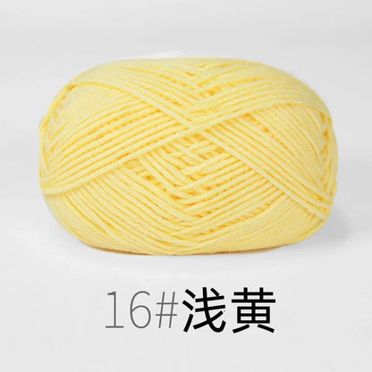 Fil de Lanas teint en coton au lait, 86 couleurs, 4 plis, pour bébé, chapeau, écharpe, pull, poupées, artisanat fait à la main