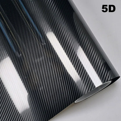 Film de carrosserie de voiture en Fiber de carbone, autocollant en vinyle noir, Film de protection mat et brillant pour moto 6D 5D 4D 3D, feuille de couverture de véhicule