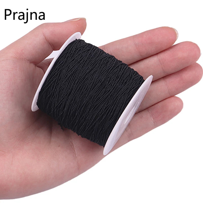 Fil à Coudre artificiel astique en Polyester, Blanc et Noir, Accessoire pour Perles, 200m
