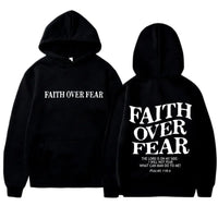 FAITH OVER FEAR sweat à capuche imprimé pour hommes femmes décontracté à manches longues sweats à capuche Hip Hop Harajuku sweat à capuche Y2k hommes hauts à capuche