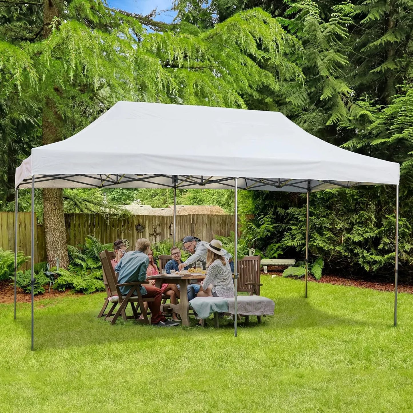 Tente pliante 10' x 20', auvent commercial instantané avec sac de transport, 6 sacs de sable, auvents d'extérieur pour festival, personnalisable