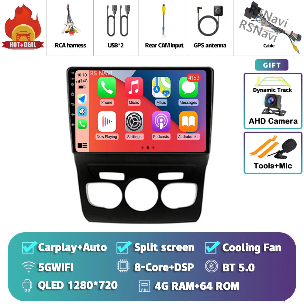 Android 15 Carplay DSP WIF + 4G autoradio GPS lecteur multimédia pour citroën C4 C4L DS4 2013 2014 2015 2016 2017 caméra stéréo 360