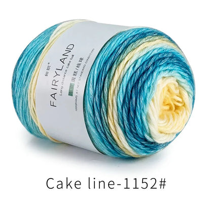 Fil à gâteau dégradé pour tricoter à la main, fil coloré au Crochet, Section moyenne et épaisse, fil arc-en-ciel en laine de coton teint, 100 g/pièce