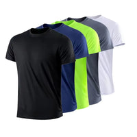 T-shirt de sport pour homme à manches courtes, séchage rapide, respirant, col rond, entraînement, exercice, sport, haut léger