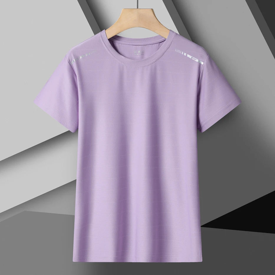 T-Shirt de course réfléchissant pour femmes, haut de Sport en soie glacée à haute élasticité, respirant, à séchage rapide, pour l'été, Cool, T-Shirt actif à manches courtes