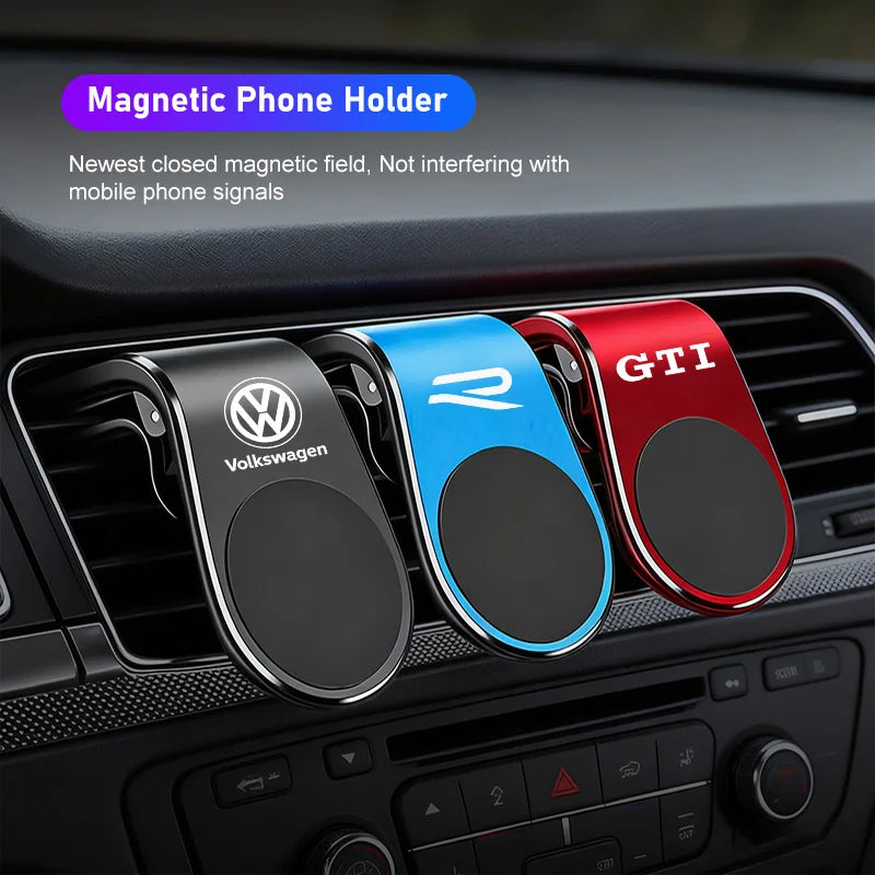 Support de téléphone magnétique pour voiture, support de navigateur GPS, accessoires pour VW GTI Polo Golf Passat Tiguan Arteon Touareg CC Taigo Caddy Jetta
