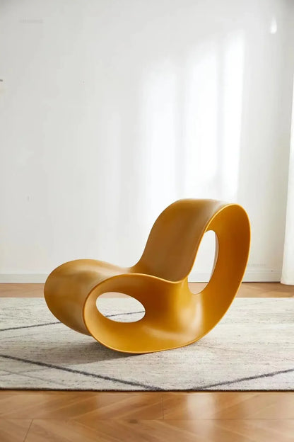 Chaise longue en plastique légère et luxueuse, Chaise à bascule d'extérieur moderne, créative, paresseuse, pour loisirs, maison, balcon, salon