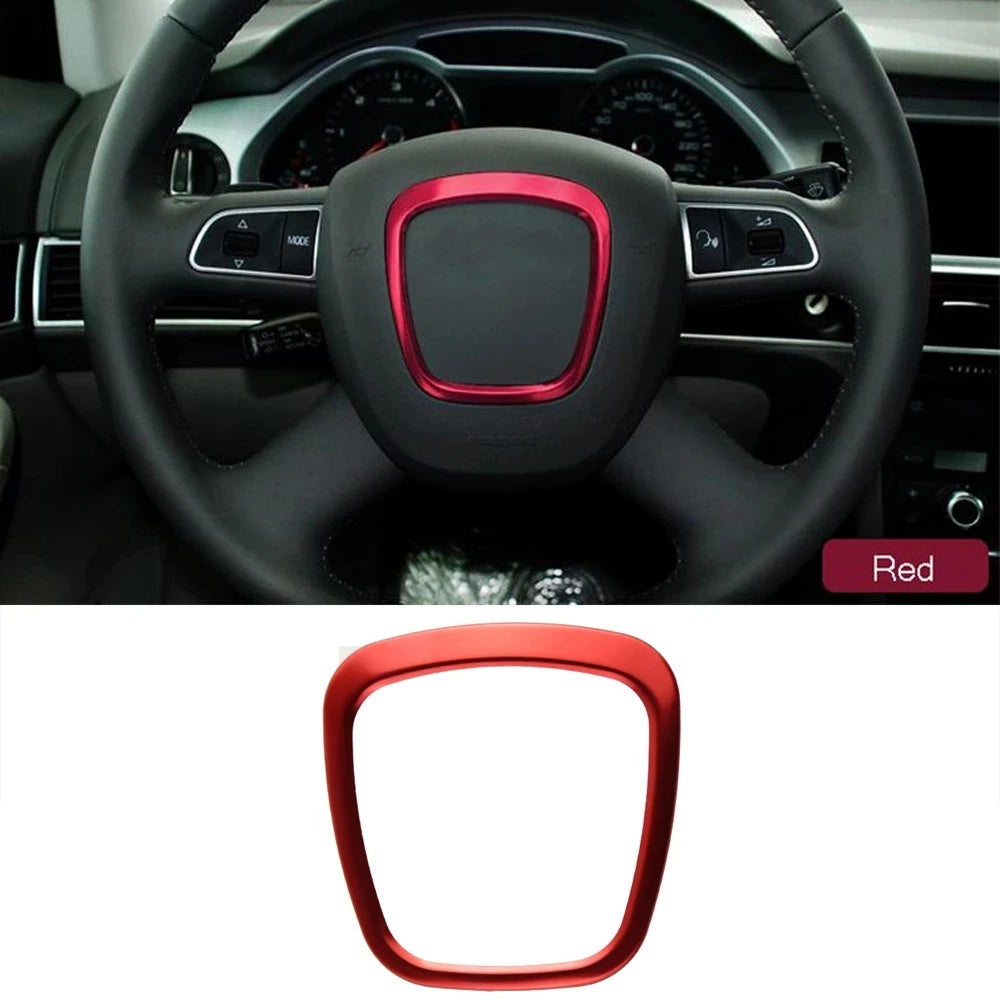 Autocollants de couverture de logo central de volant de voiture, garniture pour Audi A4 B6 B7 B8 A6 C6 A5 Q7 Q5 A3 8P S3 8, accessoires d'intérieur