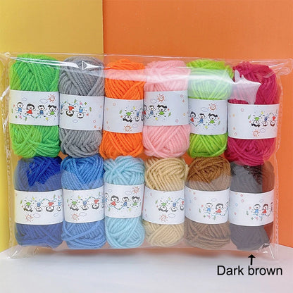 Fil de laine de coton doux et chaud, 12 pièces, fil de tricot à la main de bonne qualité pour laine au Crochet faite à la main, fil de tricot chaud