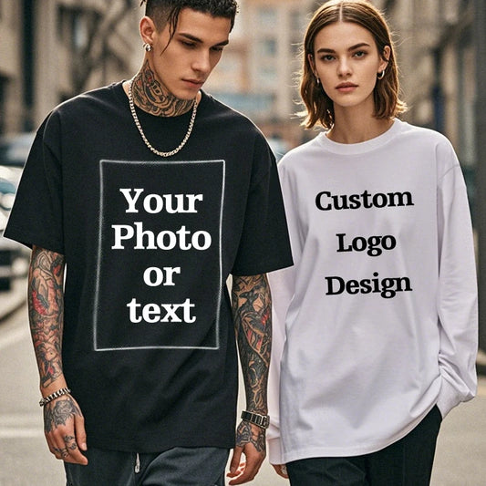T-shirt personnalisé t-shirt personnalisé t-shirt personnalisé bricolage imprimer votre photo marque Logo texte hommes femmes 100% coton cadeau Premium