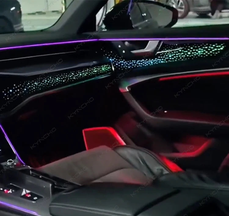 Pour Audi A6 2019-2025 LED lumière ambiante de voiture intérieur symphonie plafonnier éclairage ambiant automobile avec fonctionnalités colorées