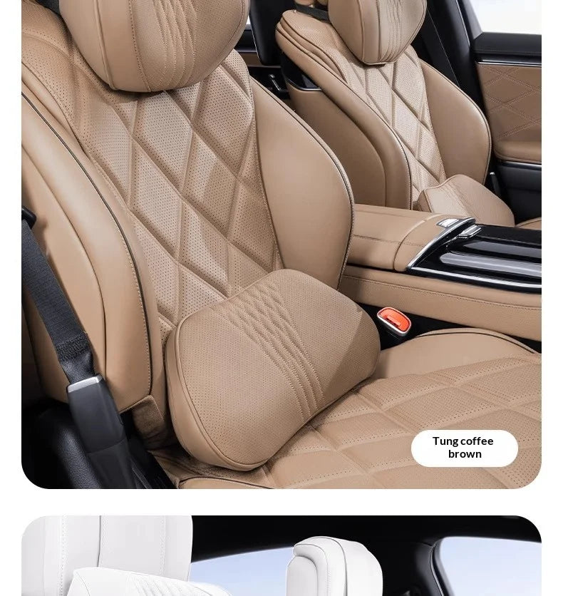 Coussin de nuque et de soutien lombaire pour voiture, universel toutes saisons, coussin lombaire respirant avec contour ergonomique pour la taille