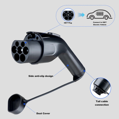 Kolanky 16A/32A GBT EV chargeur prise voiture électrique tête de pistolet de charge 3.6kw /7.2kw/11kw /22kw 1P/3P EV chargeur GBT prise mâle IP67