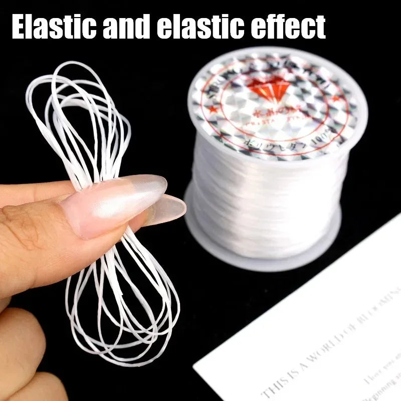 Fil de perles élastique rouge et blanc, pour bijoux, Bracelet, collier, bricolage, cordon de cristal, fils perlés, accessoires de couture, vente en gros
