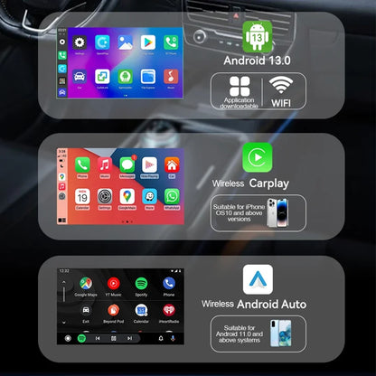 صندوق CarPlay AI بنظام Android 13 لاسلكي، فيديو سيارة تلقائي، تلفزيون، واي فاي، 2 جيجا بايت، 32 جيجا بايت لـ Netflix، يوتيوب بلاي PRTV، جديد