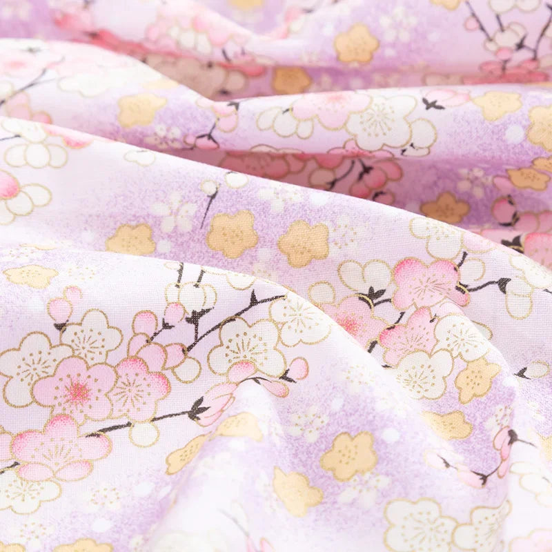Tissu bronzé Kimono japonais 50x145cm, tissu en coton imprimé fleurs de cerisier Sushi, matériaux de bricolage, accessoires de Patchwork pour la couture