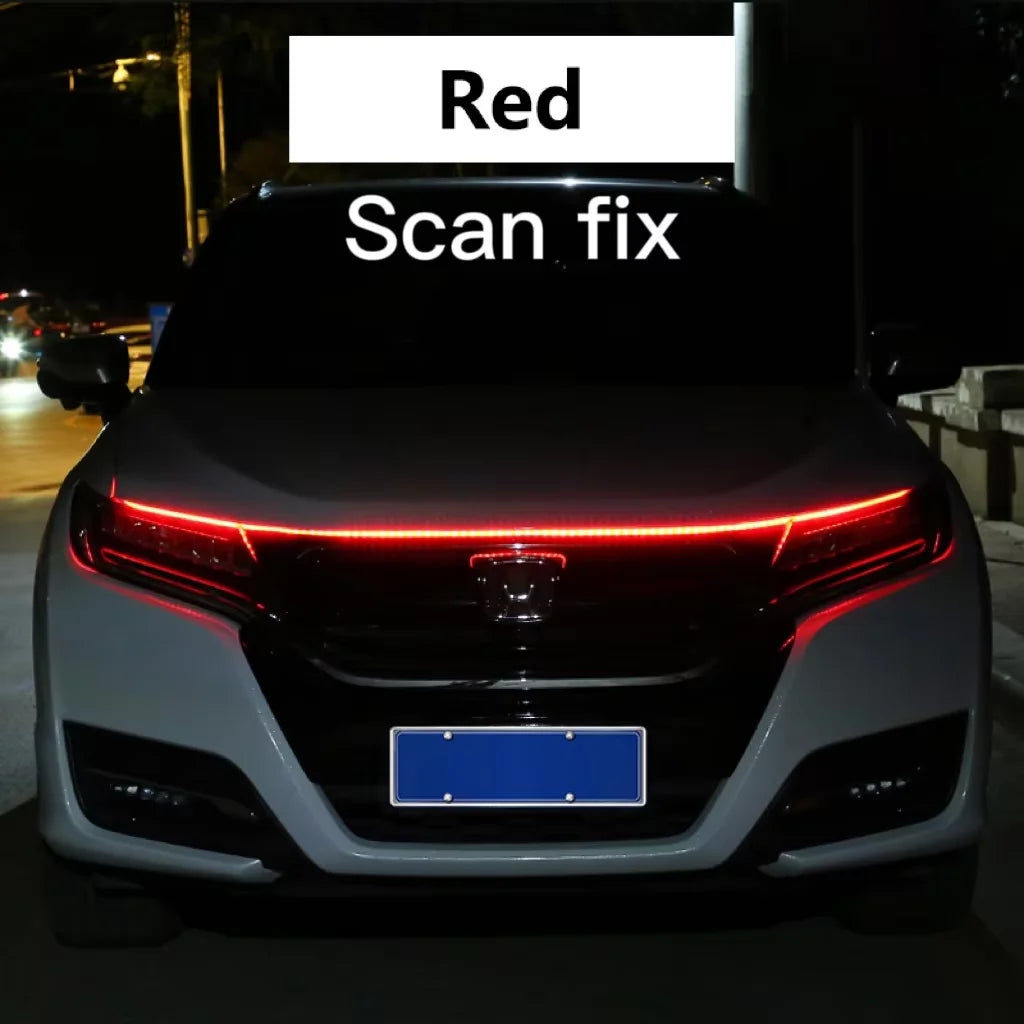 LED feux de jour balayage démarrage capot de voiture lumières décoratives DRL Auto moteur capot Guide lampe d'ambiance décorative 12V blanc