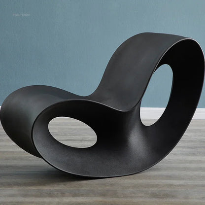 Chaise longue en plastique légère et luxueuse, Chaise à bascule d'extérieur moderne, créative, paresseuse, pour loisirs, maison, balcon, salon