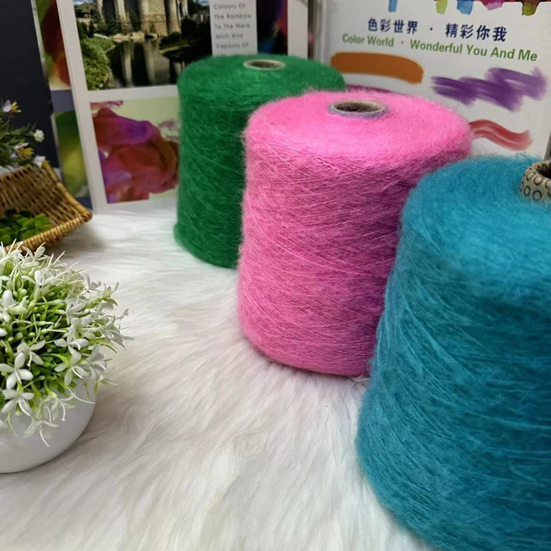 1 régiment de 500 grammes de laine Mohair ultra douce près du corps sans collant, foulards tricotés à la main, fil de pull
