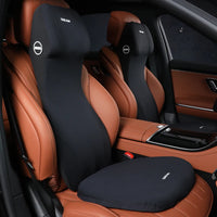 Appui-tête en cuir pour voiture, Support lombaire en mousse à mémoire de forme, oreiller de cou, coussin de dos, Support de taille, accessoires d'intérieur de voiture