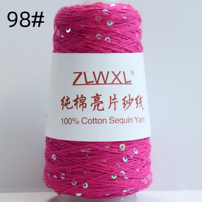   Блэк – fil de coton à paillettes, 100g, 800M, 3mm, décoration tricotée, crochet à la main, tricot jaune