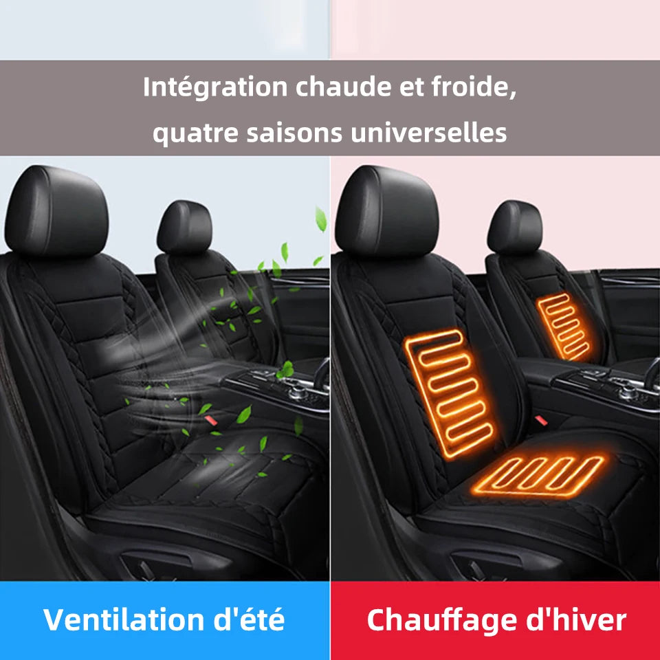 Housses de siège de voiture de refroidissement et de chauffage avec 1 ventilateur ou 2 ventilateurs, Ventilation d'été à soufflage rapide, couverture chauffante rapide pour l'hiver
