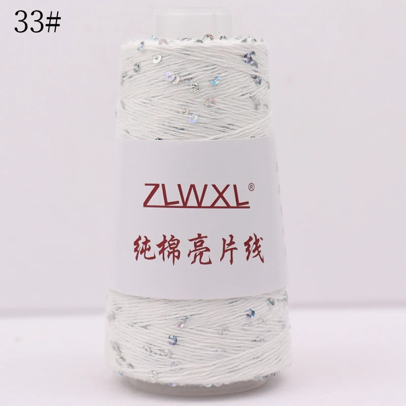   Блэк – fil de coton à paillettes, 100g, 800M, 3mm, décoration tricotée, crochet à la main, tricot jaune
