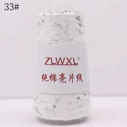   Блэк – fil de coton à paillettes, 100g, 800M, 3mm, décoration tricotée, crochet à la main, tricot jaune