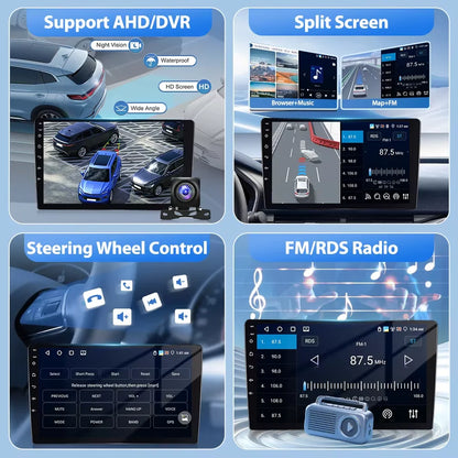 Autoradio Hikity 9 pouces 4G pour Ford Fiesta 2009-2014, lecteur multimédia vidéo, Carplay, Android Auto, 8 cœurs, WIFI, 4G, GPS, Mirrorlink, BT