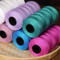 Fil de soie et coton glacé léger d'été, 1.5mm, 200m, fil au Crochet pour bricolage, artisanat, sac, chapeau, chaussures, fil en polypropylène, cordon de fil au Crochet